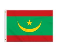 Drapeau amitié Mauritanie de taille moyenne de 60×90 cm, 2×3FT bannières Mauritanien moyennes de 150D décoration durable impression latérale doublée œillets en laiton moyen Flag