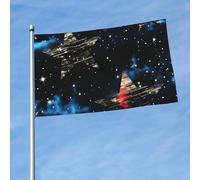 Drapeau amusant avec étoiles peintes pour toutes les saisons - Pour décoration de dortoir, fête en plein air - 91 x 152 cm