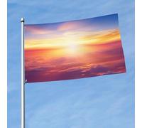 Drapeau amusant de 0,9 x 1,5 m - Beau lever de soleil sur les nuages - Drapeaux amusants pour toutes les saisons - Pour décoration de dortoir, fête en plein air