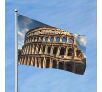 Drapeau amusant de 1,2 x 1,8 m, architecture ancienne, drapeaux de jardin pour toutes les saisons, drapeau pour décoration de dortoir, fête en plein air