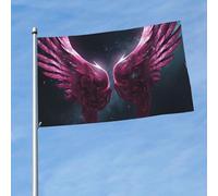 Drapeau amusant de 9,1 x 1,5 m avec de belles ailes parmi les étoiles, drapeaux amusants pour toutes les saisons, drapeau pour décoration de dortoir, fête en plein air