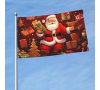 Drapeau amusant de 9,5 x 1,5 m avec inscription « Happy Christmas » - Drapeaux de jardin pour toutes les saisons - Pour décoration de dortoir, fête en plein air