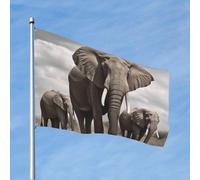 Drapeau amusant éléphant africain pour toutes les saisons - Pour décoration de dortoir, fête en plein air - 1,2 x 1,8 m