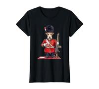 Drapeau Amusant Fox Terrier Chien London King's Guard Angleterre T-Shirt Graphique avec Valeur