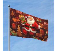 Drapeau amusant « Happy Christmas » de 1,2 x 1,8 m - Drapeaux de jardin pour toutes les saisons - Pour décoration de dortoir, fête en plein air