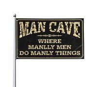 Drapeau amusant pour décoration de bar « Where Manlly Men Do Manly Things » pour garçons (120 x 180 cm)