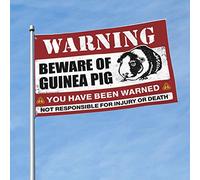 Drapeau amusant pour dortoir avec inscription « Beware of Guinea Pig » - Décoration de jardin (120 x 180 cm)