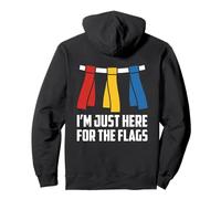 Drapeau Amusant pour Fan de Football avec Inscription « I'm Just Here for The Flags » Sweat à Capuche