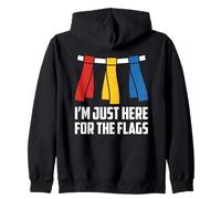 Drapeau Amusant pour Fan de Football avec Inscription « I'm Just Here for The Flags » Sweat à Capuche