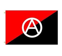 Drapeau anarchiste 9,5 x 1,5 m (sans mât) - Grand drapeau de l'anarchie - Rouge et noir résistant