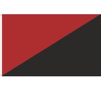 DRAPEAU ANARCHISTE. ROUGE ET NOIR. QUALITÉ SATIN PREMIUM 120D. DIMENSION 150x90 cm