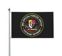 Drapeau Ancien combattant du 3e groupe des forces Drapeaux 90X150cm | Décoratifs Suspendus Fanion Couleurs Vives Drapeau Corsaire pour Extérieur Maison Événements spéciales, Vietnam,