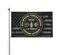 Drapeau Ancien combattant du 5e groupe des forces Drapeaux 90X150cm | Renforcé Suspendus Fanion avec œillets Drapeau Corsaire pour Événements Jardin Maison spéciales au Vietnam