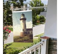 Drapeau ancien phare 61 x 91 cm pour extérieur et intérieur - Pour le printemps, l'été, l'automne, l'hiver - Drapeaux de jardin avec œillets verticaux double face - Bannière pour décorations de cour