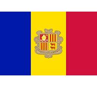Drapeau Andorre - 5 x 3,3 cm - Autocollant/Sticker