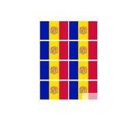 Drapeau Andorre - 8 Stickers - 9.5 X 6.3 Cm - Sticker/Autocollant
