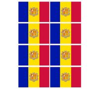 Drapeau Andorre - 8 Stickers - 9.5 X 6.3 Cm - Sticker/Autocollant
