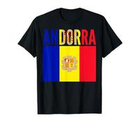 Drapeau Andorre Fierté Nationale Couleurs Pays T-Shirt
