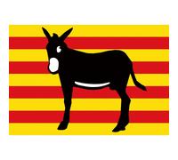 Drapeau Âne Catalan (10x7cm) - Sticker/Autocollant