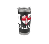 Drapeau anglais « I Love London England » en forme de cœur pour papa, maman, tante Gobelet isotherme en acier inoxydable double paroi