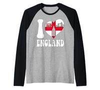 Drapeau Anglais « I Love London England » en Forme de cœur pour Papa, Maman, Tante Manche Raglan