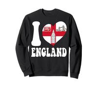 Drapeau Anglais « I Love London England » en Forme de cœur pour Papa, Maman, Tante Sweatshirt