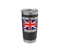 Drapeau anglais « I'm Not Yelling » Gobelet isotherme en acier inoxydable double paroi