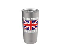 Drapeau anglais « I'm Not Yelling » Gobelet isotherme en acier inoxydable double paroi