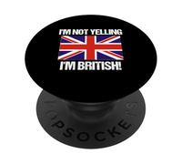 Drapeau Anglais « I'm Not Yelling » PopSockets PopGrip Adhésif