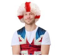 Drapeau Angleterre Perruque Afro Anglais Euros Fantaisie Robe George Croix Homme