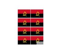 Drapeau Angola - 8 Stickers - 9.5 X 6.3 Cm - Sticker/Autocollant