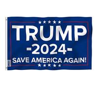 Drapeau ANLEY Fly Breeze 3 x 5 pieds Trump 2024-Couleurs vives et résistant à la décoloration - En-tête en toile et double couture Drapeaux Save America Again en polyester avec œillets en laiton