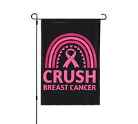 Drapeau anti-cancer du sein - Sensibilisation au cancer - Jardin - 71 x 102 cm - Double face - Décoration extérieure pour terrasse, patio ou jardin -