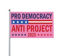 Drapeau anti-démocratie 3x5 pieds, double face, anti-projet 2025, pour jardin, sans support