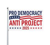 Drapeau anti-démocratie 3x5 pieds, double face, anti-projet 2025, pour jardin, sans support