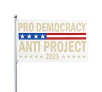 Drapeau anti-démocratie 3x5 pieds, double face, anti-projet 2025, pour jardin, sans support