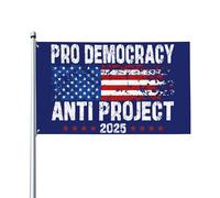 Drapeau anti-démocratie 3x5 pieds, double face, anti-projet 2025, pour jardin, sans support