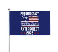 Drapeau anti-démocratie 3x5 pieds, double face, anti-projet 2025, pour jardin, sans support