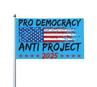 Drapeau anti-démocratie 3x5 pieds, double face, anti-projet 2025, pour jardin, sans support