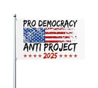 Drapeau anti-démocratie 3x5 pieds, double face, anti-projet 2025, pour jardin, sans support