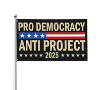 Drapeau anti-démocratie 3x5 pieds, double face, anti-projet 2025, pour jardin, sans support
