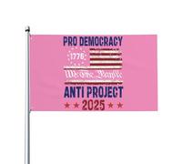 Drapeau anti-démocratie 3x5 pieds, double face, anti-projet 2025, pour jardin, sans support