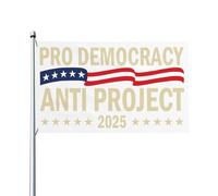 Drapeau anti-démocratie 3x5 pieds, double face, anti-projet 2025, pour jardin, sans support