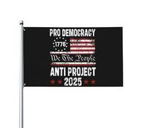 Drapeau anti-démocratie 3x5 pieds, double face, anti-projet 2025, pour jardin, sans support