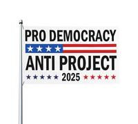 Drapeau anti-démocratie 3x5 pieds, double face, anti-projet 2025, pour jardin, sans support