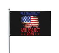 Drapeau anti-démocratie 3x5 pieds, double face, anti-projet 2025, pour jardin, sans support