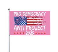 Drapeau anti-démocratie 3x5 pieds, double face, anti-projet 2025, pour jardin, sans support