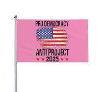 Drapeau anti-démocratie 3x5 pieds, double face, anti-projet 2025, pour jardin, sans support