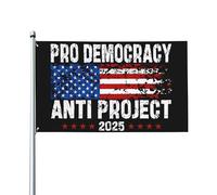 Drapeau anti-démocratie 3x5 pieds, double face, anti-projet 2025, pour jardin, sans support
