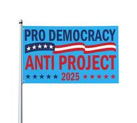 Drapeau anti-démocratie 3x5 pieds, double face, anti-projet 2025, pour jardin, sans support